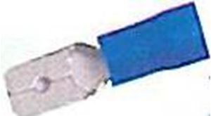 Obrázek z Zástrčka plochá 6,3 mm modrá, 100 ks 