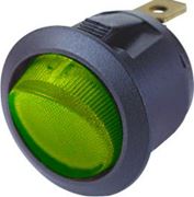 Obrázek Spínač kolébkový kulatý 20A zelený s podsvícením