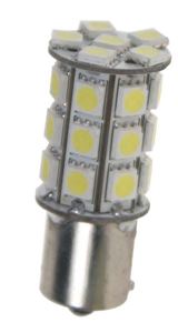 Obrázek z LED BA15s bílá, 12V, 27LED/3SMD 