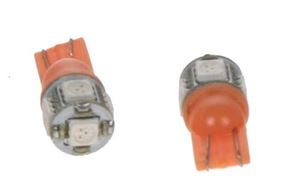 Obrázek z LED T10 oranžová, 12V, 5LED/3SMD 