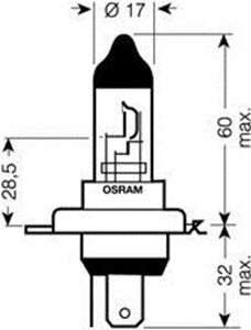 Obrázek z OSRAM 12V H4 60/55W standard (1ks) 