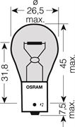 Obrázek OSRAM 12V PY21W (BAU15s) 21W standard (10ks) oranžová