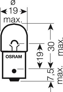 Obrázek z OSRAM 12V R10W (BA15s) 10W standard (10ks) 