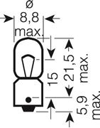 Obrázek OSRAM 12V T4W (BA9s) 4W standard (10ks)