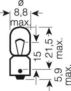 Obrázek z OSRAM 12V T4W (BA9s) 4W standard (10ks) 