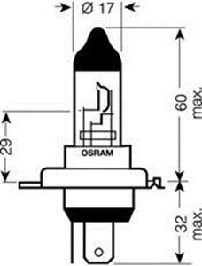 Obrázek z OSRAM 24V H4 75/70W standard (1ks) 