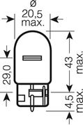 Obrázek OSRAM 12V WY21W (WX3x16d) 21W standard (1ks) oranžová