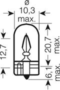 Obrázek OSRAM 12V W3W (W2,1x9,5d) 3W standard (10ks)