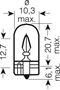 Obrázek z OSRAM 12V W3W (W2,1x9,5d) 3W standard (10ks) 