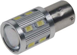 Obrázek z LED BA15s bílá, 12-24V, 12SMD + 3W LED 