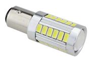 Obrázek LED BAU15s bílá, 12-24V, 33LED/5730SMD s čočkou