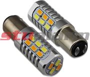 Obrázek LED BAY15d (dvouvlákno) bílá/oranžová, 12-24V, 22LED/5630SMD