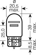 Obrázek OSRAM 12V W21/5W (W3x16q) 21/5W standard (1ks)