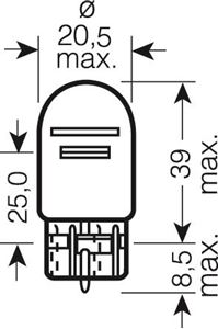 Obrázek z OSRAM 12V W21/5W (W3x16q) 21/5W standard (1ks) 