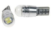 Obrázek LED T10 bílá, 12V, 2LED/5730SMD s čočkou