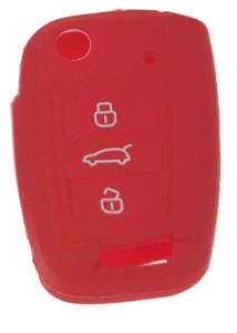 Obrázek z Silikonový obal pro klíč VW, Škoda 3-tlačítkový, červený 