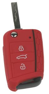 Obrázek z Silikonový obal pro klíč VW 3-tlačítkový, červený 