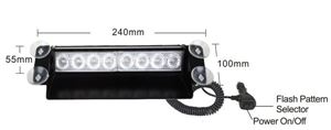 Obrázek z PREDATOR LED vnitřní, 8x3W, 12-24V, červeno-modrý, 233mm 