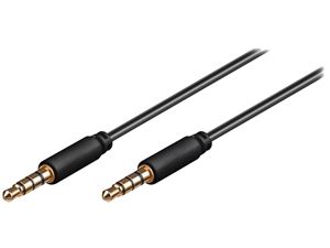 Obrázek z Propojovací kabel JACK M - JACK M 4pin, 1.0m, zlacený, slim konektory 