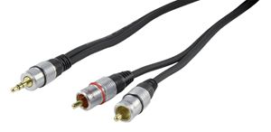 Obrázek z HQ vysoce kvalitní redukční kabel JACK - 2xRCA 5m 