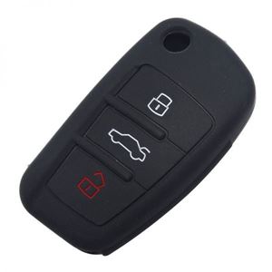 Obrázek z Silikonový obal pro klíč Audi 3-tlačítkový, černý 