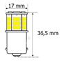 Obrázek z LED BA15s bílá, 12 V, 18LED/5730SMD 