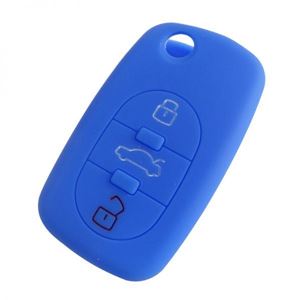 Obrázek z Silikonový obal pro klíč Audi 3-tlačítkový, modrý 