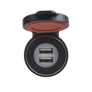 Obrázek z 2x USB zásuvka s magnetem ve voděodolném držáku max 2x 2,4 A 