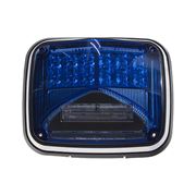Obrázek Výstražné LED světlo obdélníkové s přísvitem, 12-24V, modré, ECE R65