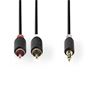 Obrázek z Redukční kabel JACK - 2xRCA, hifi, zlacený, 3m 