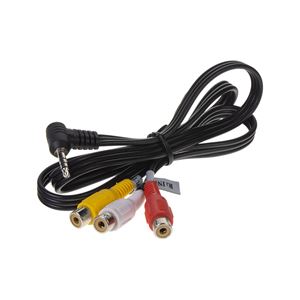 Obrázek z RCA audio/video kabel, 0,8m s prodlouženým Jack 3,5mm konektorem 