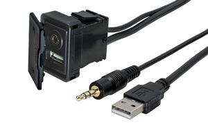 Obrázek z USB + JACK zasuvka s kabelem 