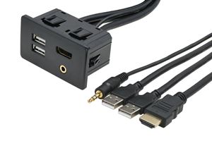 Obrázek z HDMI + 2x USB + JACK zasuvka s kabelem 