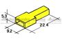 Obrázek z Kryt dutinky 6,3mm zluty 