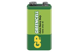 Obrázek z GP Greencell 6F22 zinkochloridova baterie 9V 