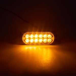 Obrázek z SLIM výstražné LED světlo vnější, oranžové, 12/24V,12 x 1W 