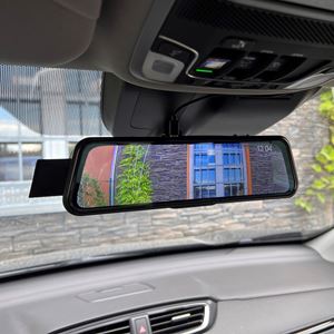 Obrázek z Monitor 9,66" s Apple CarPlay, Android auto, Bluetooth, Dual DVR v zrcátku pro montáž na zrcátko 