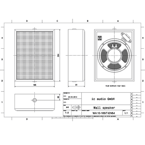Obrázek z ic audio WA 10-165/T-EN54 skříňkový reproduktor 10 W / 100 V 
