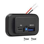 Obrázek USB QC3.0 + USB-C PD zásuvka 12/24V, montáž na povrch