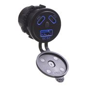 Obrázek USB QC3.0 + 2x USB-C 45W zásuvka 12/24V