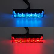 Obrázek PROFI SLIM výstražné LED světlo vnější, do mřížky, červeno-modré, 12-24V, ECE R10