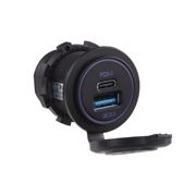 Obrázek USB QC3.0 + USB-C zásuvka 12/24V