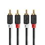 Obrázek z Nedis (HQ) propojovací kabel 2xRCA - 2xRCA 1m 