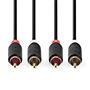 Obrázek z Nedis (HQ) propojovací kabel 2xRCA - 2xRCA 1m 