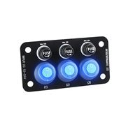 Obrázek Panel s 3x spínači + 3x pojistky, 12/24V