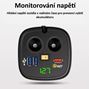 Obrázek z Dvojitá CL zásuvka s 3x USB+voltmetrem do držáku nápojů 