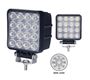 Obrázek z LED světlo hranaté, bílé/oranžové, 16x3W/16x1W, 117x117mm, ECE R10 