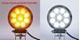 Obrázek z LED světlo kulaté, bílé/oranžové, 9x3W/9x1W, ø114mm, na hrot, ECE R10 
