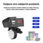 Obrázek z 2x USB nabíječka s voltmetrem na motocykl, zelený displej 