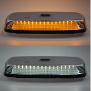 Obrázek AKU LED rampa oranžová+bílá, 84LEDx0,5W, magnet, 12-24V, 304mm, ECE R65 R10